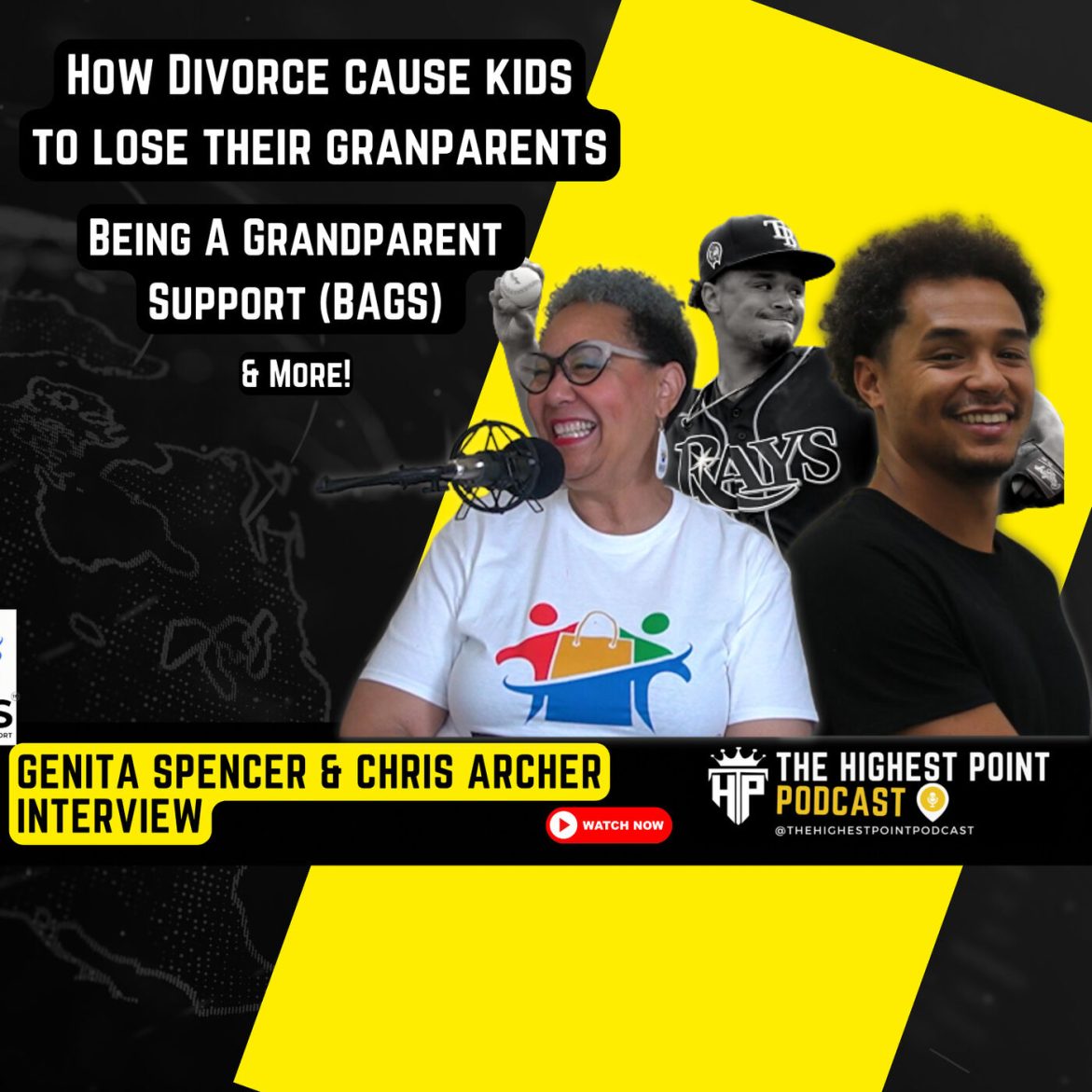 Black Podcasting - How divorce cause kids to lose their grandparents, Being A Grandparent Support with Genita Spencer & MLB Allstar Pitcher Chris Archer