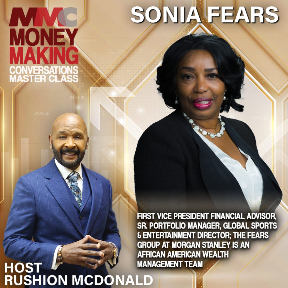 Financial Expert Sonia Fears leads an All-Black Wealth Management Team at Morgan Stanley Financial. Black Podcasting - Financial Expert Sonia Fears leads an All-Black Wealth Management Team at Morgan Stanley Financial.