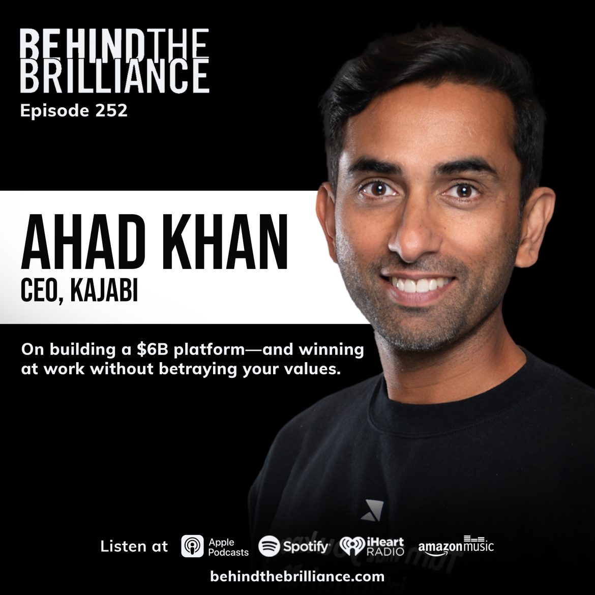 252 Kajabi CEO Ahad Khan on Work-Life Integration, Values-Driven Leadership, and the Future of the Creator Economy Black Podcasting - 252 Kajabi CEO Ahad Khan on Work-Life Integration, Values-Driven Leadership, and the Future of the Creator Economy
