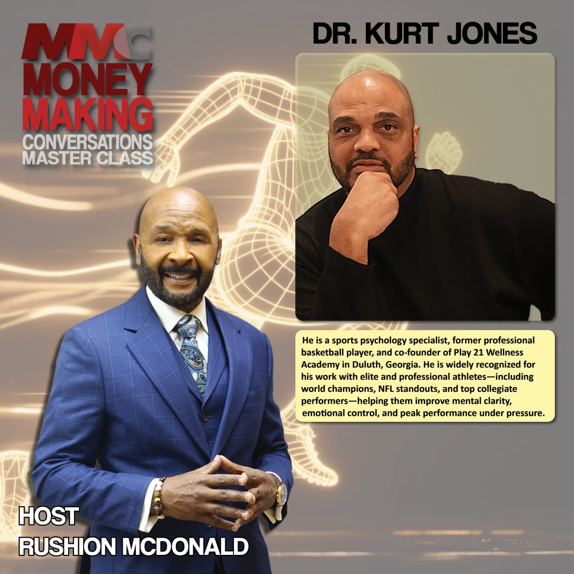 Black Podcasting - Uplift: He highlights the importance of mental health and wellness, in elite sports, and entrepreneurial spaces.