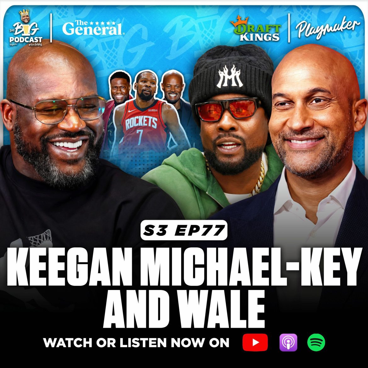 Black Podcasting - Shaq CALLS OUT Keegan Michael-Key, Hints At Peele Reunion & Wale Talks Rappers vs Hoopers