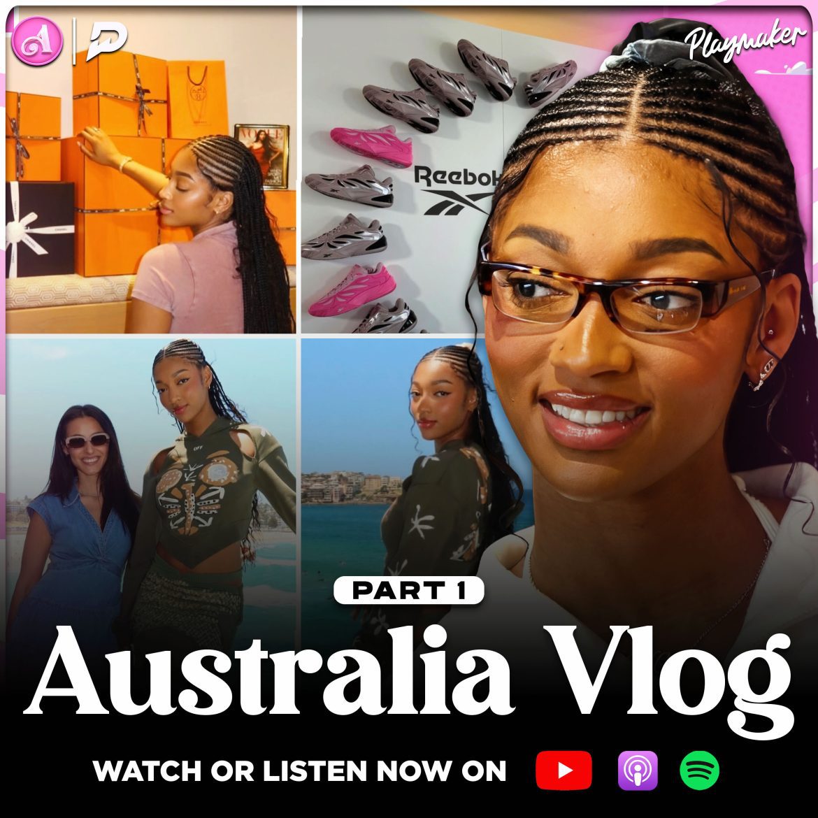 Black Podcasting - Angel Reese Lands In Australia, Takes Us Behind The Scenes To Exclusive Event + She Tries Kangaroo?!